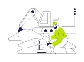 Construction site soil testing abstract concept illustration. vector