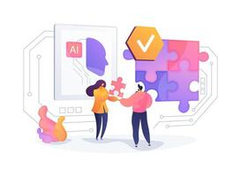 AI-Assisted Conflict Resolution abstract concept illustration. vector