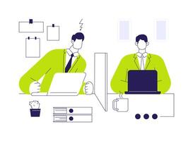 Competition in a workplace abstract concept illustration. vector