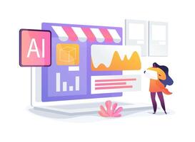 Real-Time Sales Insights with AI abstract concept illustration. vector