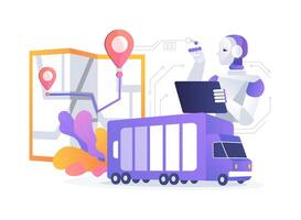 AI-Enabled Eco-Friendly Supply Chain abstract concept illustration. vector