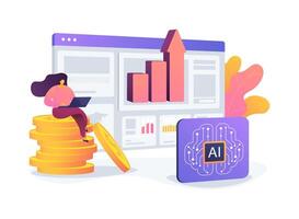 AI-Backed Wealth Management and Advisory abstract concept illustration. vector