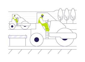 Asphalt compaction abstract concept illustration. vector