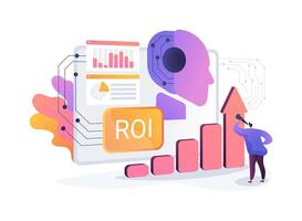 ROI and Attribution Analysis with AI abstract concept illustration. vector