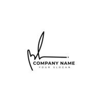 Ml Initial signature logo design vector