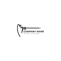 Mp Initial signature logo design vector
