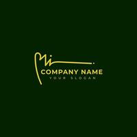 Mi Initial signature logo design vector