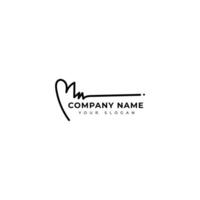 Mn Initial signature logo design vector