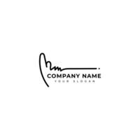 Mm Initial signature logo design vector