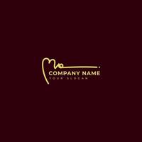 Mo Initial signature logo design vector
