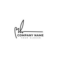 Mh Initial signature logo design vector