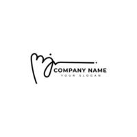 Mj Initial signature logo design vector