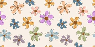 Watercolor floral seamless pattern design with petals frame. It can be used for wrapping paper, gift wrapping, textiles, etc. vector