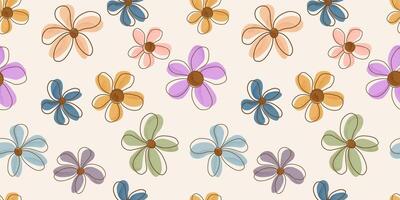 Watercolor floral seamless pattern design with petals frame. It can be used for wrapping paper, gift wrapping, textiles, etc. vector