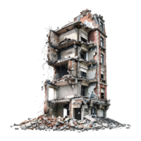 Demolished Building on Transparent Background png