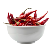 Dry Chili in a Bowl on Transparent Background png