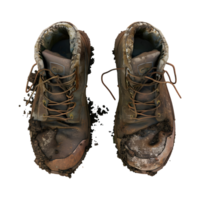 Schuhe voll von Schlamm auf transparent Hintergrund png