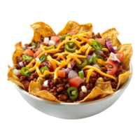 Mouthwatering Frito Chili in a Bowl on Transparent Background png