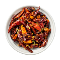 Dry Chili in a Bowl on Transparent Background png