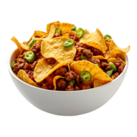 Mouthwatering Frito Chili in a Bowl on Transparent Background png