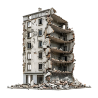 Demolished Building on Transparent Background png