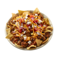 Mouthwatering Frito Chili in a Bowl on Transparent Background png