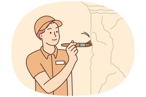 Male archeologist working at excavation site vector