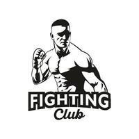 luchando club logo ilustración diseño vector