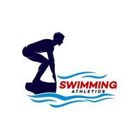 swimming sport logo template illustration design vector