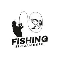 fishing logo illustration design vector