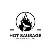 sausage logo design illustration, restaurant symbol vector