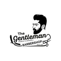 barbershop logo illustration design vector
