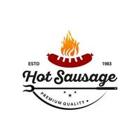 sausage logo design illustration, restaurant symbol vector