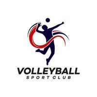 vóleibol logo modelo ilustración diseño vector