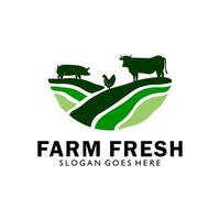 cattle farm logo icon and template illustration vector