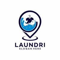 location laundry logo template illustration design vector