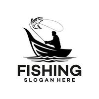 fishing logo illustration design vector