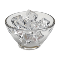 Ice Cubes in a Bowl on Transparent Background png