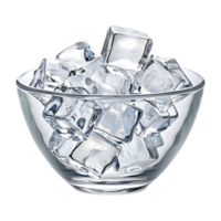 Ice Cubes in a Bowl on Transparent Background png