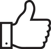 Thumbs up flat icon clip art design object. Single high quality outline symbol vector