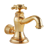 Golden Water Tap on Transparent Background png