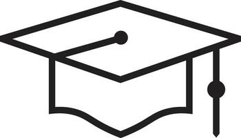 Graduation cap flat icon clip art design object. Single high quality outline symbol vector