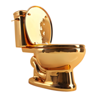Golden Commode Washroom on Transparent Background png