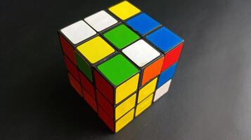 Close-up Rubik, Rubik on black background photo