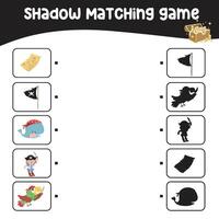 Find the correct shadow. Matching shadow with the object. Activity worksheet for children vector