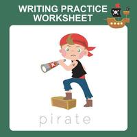 Learning to writing activity. Tracing letter activity worksheet for children vector