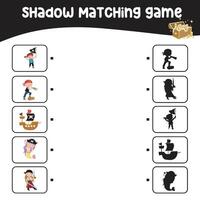 Find the correct shadow. Matching shadow with the object. Activity worksheet for children vector