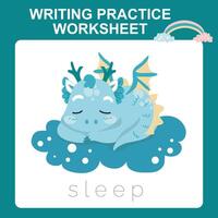 Learning to writing activity. Tracing letter activity worksheet for children vector