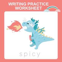 Learning to writing activity. Tracing letter activity worksheet for children vector