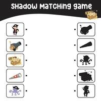 Find the correct shadow. Matching shadow with the object. Activity worksheet for children vector